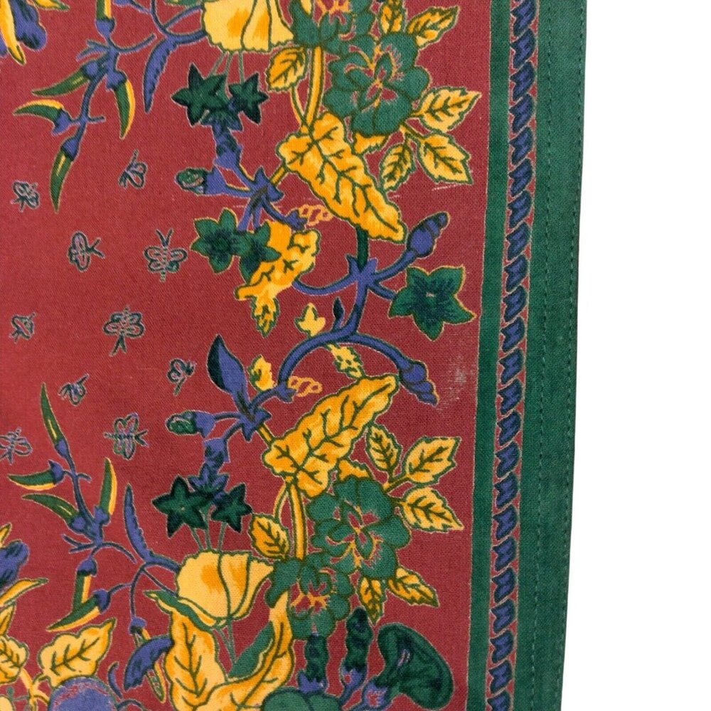 Williams Sonoma Placemat Set of 4 French Country Provence Botanical Maroon Gold - Picture 10 of 12
